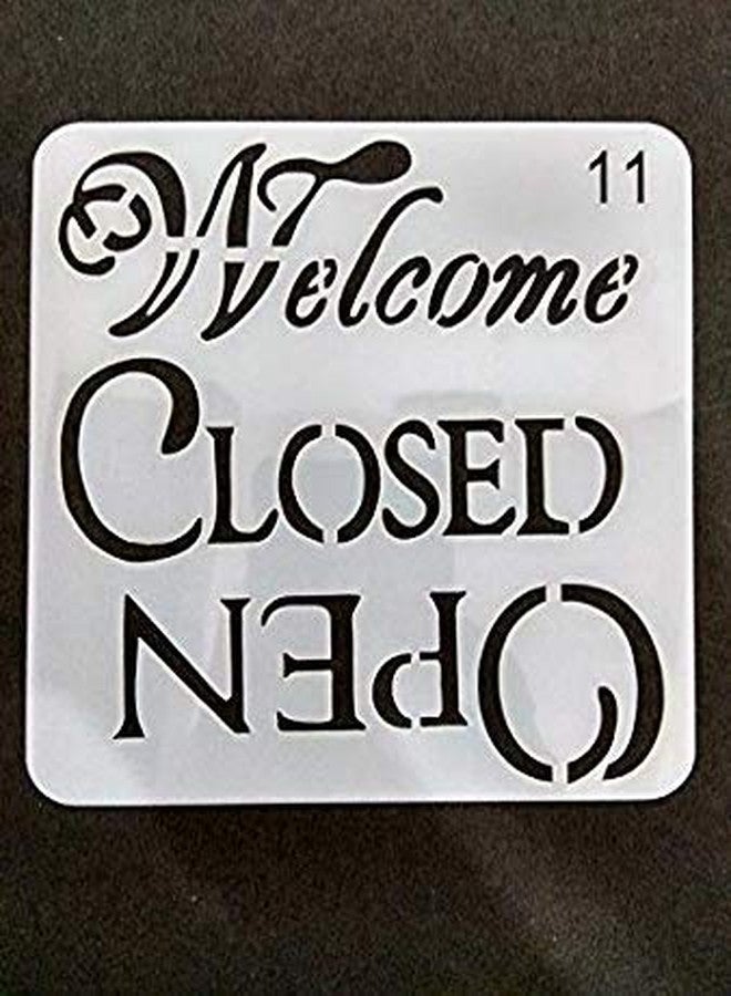 Ditya Crafts Arham Mktg Stencils for Art and Craft, Printing (Pack of 2, Welcome, Closed, Open and Aero) - Image 1