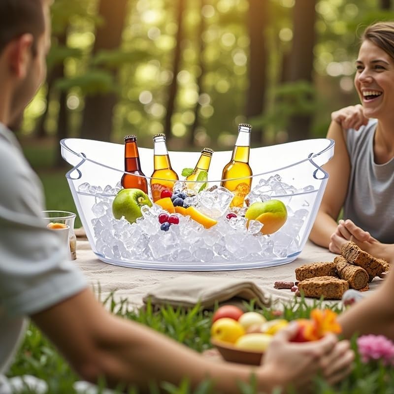 ANKBOL 1pcs 6L Ice Bucket with 1pc Scoops and 1 Wine Beer BottleOpener,Large Clear Acrylic Ice Bucket for for Wine Champagne Mimosa Cocktail Bar Picnic Fruit Storage Basket (1PC 6L) - Image 4