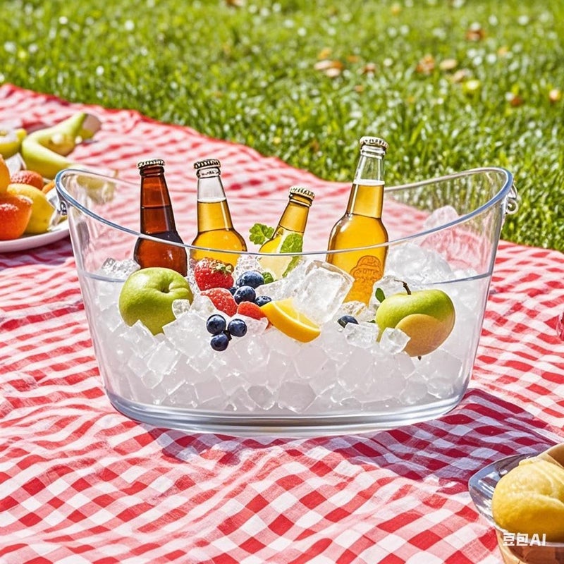 ANKBOL 1pcs 6L Ice Bucket with 1pc Scoops and 1 Wine Beer BottleOpener,Large Clear Acrylic Ice Bucket for for Wine Champagne Mimosa Cocktail Bar Picnic Fruit Storage Basket (1PC 6L) - Image 5