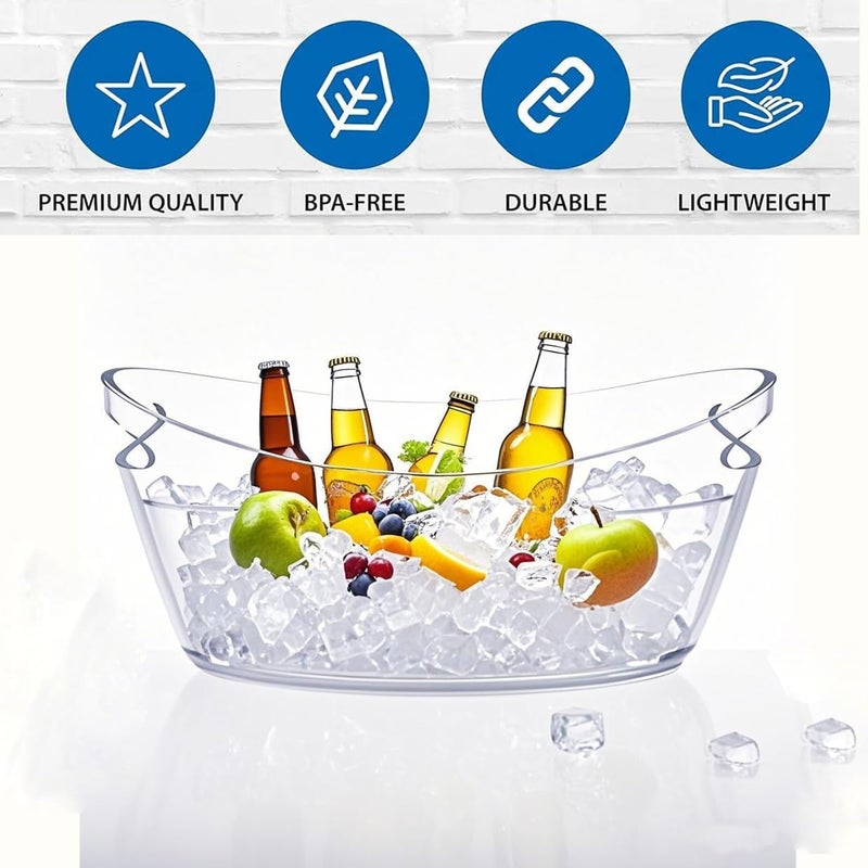 ANKBOL 1pcs 6L Ice Bucket with 1pc Scoops and 1 Wine Beer BottleOpener,Large Clear Acrylic Ice Bucket for for Wine Champagne Mimosa Cocktail Bar Picnic Fruit Storage Basket (1PC 6L) - Image 3