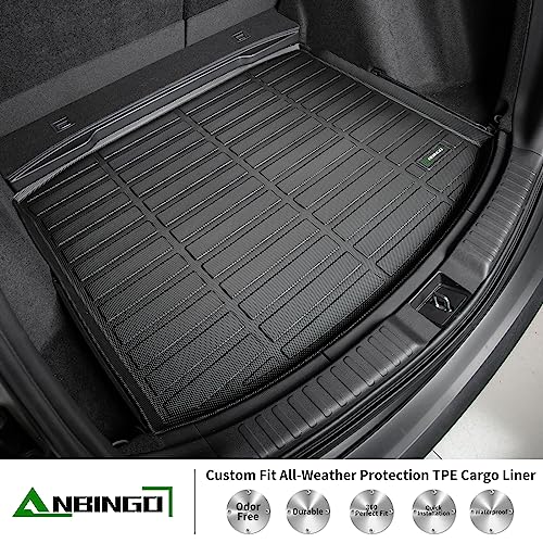 ANBINGO® Floor Mats & Cargo Liner for 2012-2016 Honda CR-V, (LX & SE & EX & No Passenger seat subwoofer) (Not fit Touring) Waterproof Car Mat All Weather Guard TPE Liners, CRV Full Set - Black - Image 3