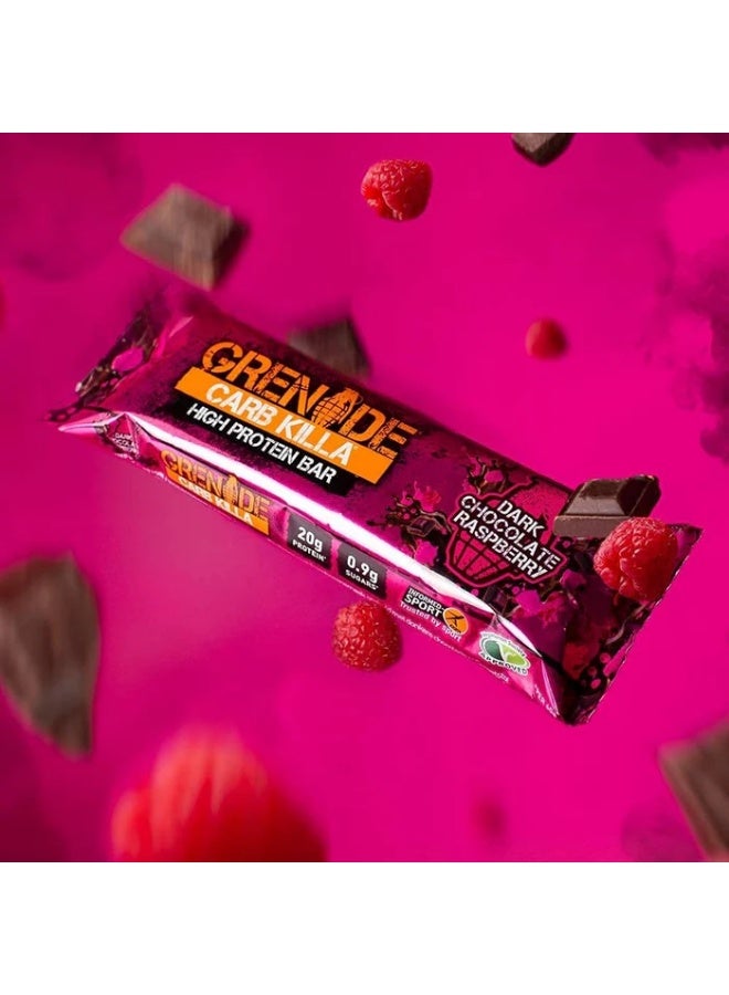 Grenade High Protein Low Sugar Bar Dark Chocolate Raspberry 60g Pack of 12 - Image 5
