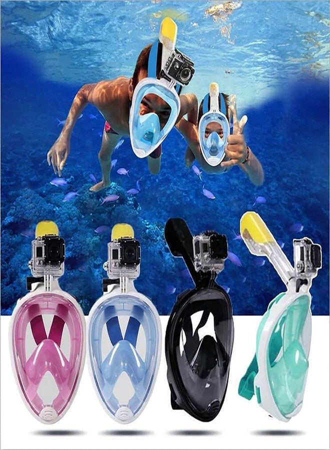 VBM Snorkel Mask Full Face Diving Mask Swimming Scuba Detachable Breathing Tube with Action Camera Mount Adapter Anti-Fog Anti-Leak - Panoramic 180°View Design for Man Woman Adult Youth (Green SM) - Image 5