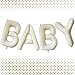 Lovoir بالونات بيج BABY بحجم 40 إنش حروف كريمة بيضاء بالونات BABY بالونات فويل مايلار هليوم حروف بيضاء بالونات لاحتفالات حفلة استقبال المولود زينة احتفالية حروف بيضاء BABY - Image 2