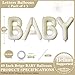 Lovoir بالونات بيج BABY بحجم 40 إنش حروف كريمة بيضاء بالونات BABY بالونات فويل مايلار هليوم حروف بيضاء بالونات لاحتفالات حفلة استقبال المولود زينة احتفالية حروف بيضاء BABY - Image 4