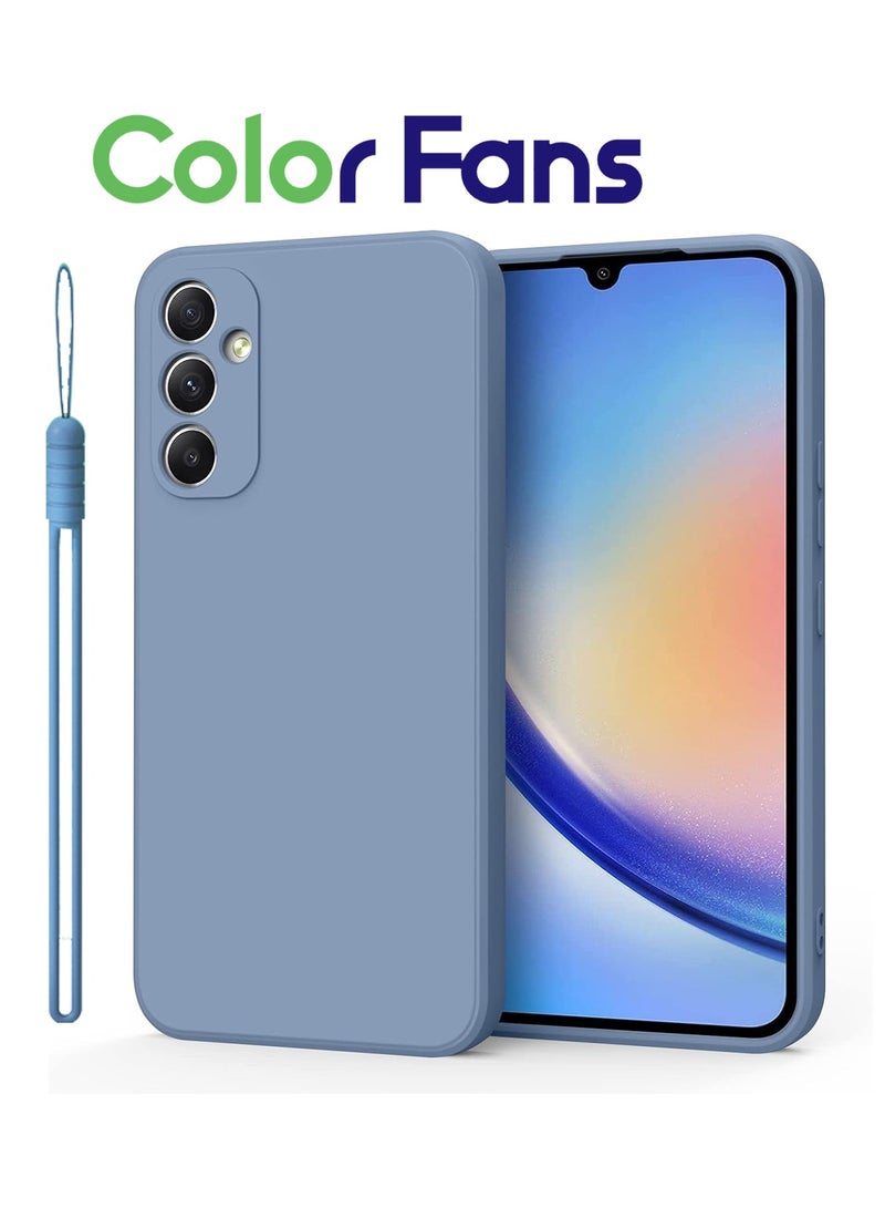 Color Fans For Samsung Galaxy A55 5G Case Slim Liquid Silicone Protective Cover Grey - Image 1