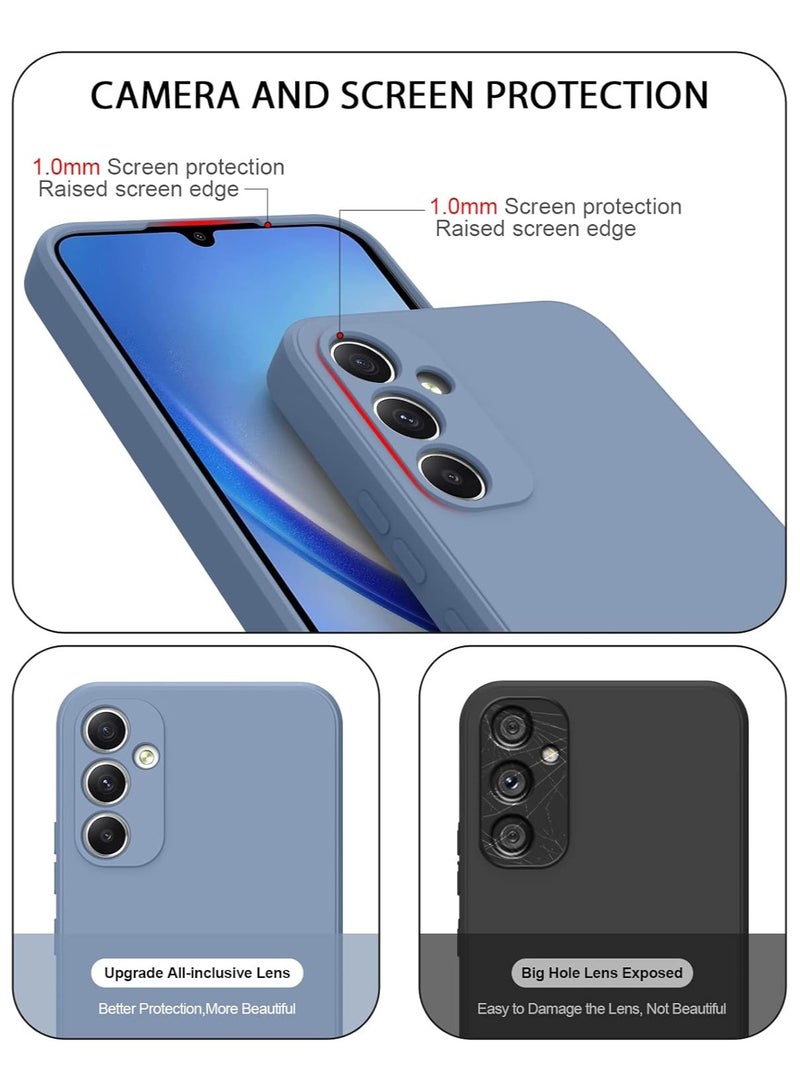 Color Fans For Samsung Galaxy A55 5G Case Slim Liquid Silicone Protective Cover Grey - Image 4