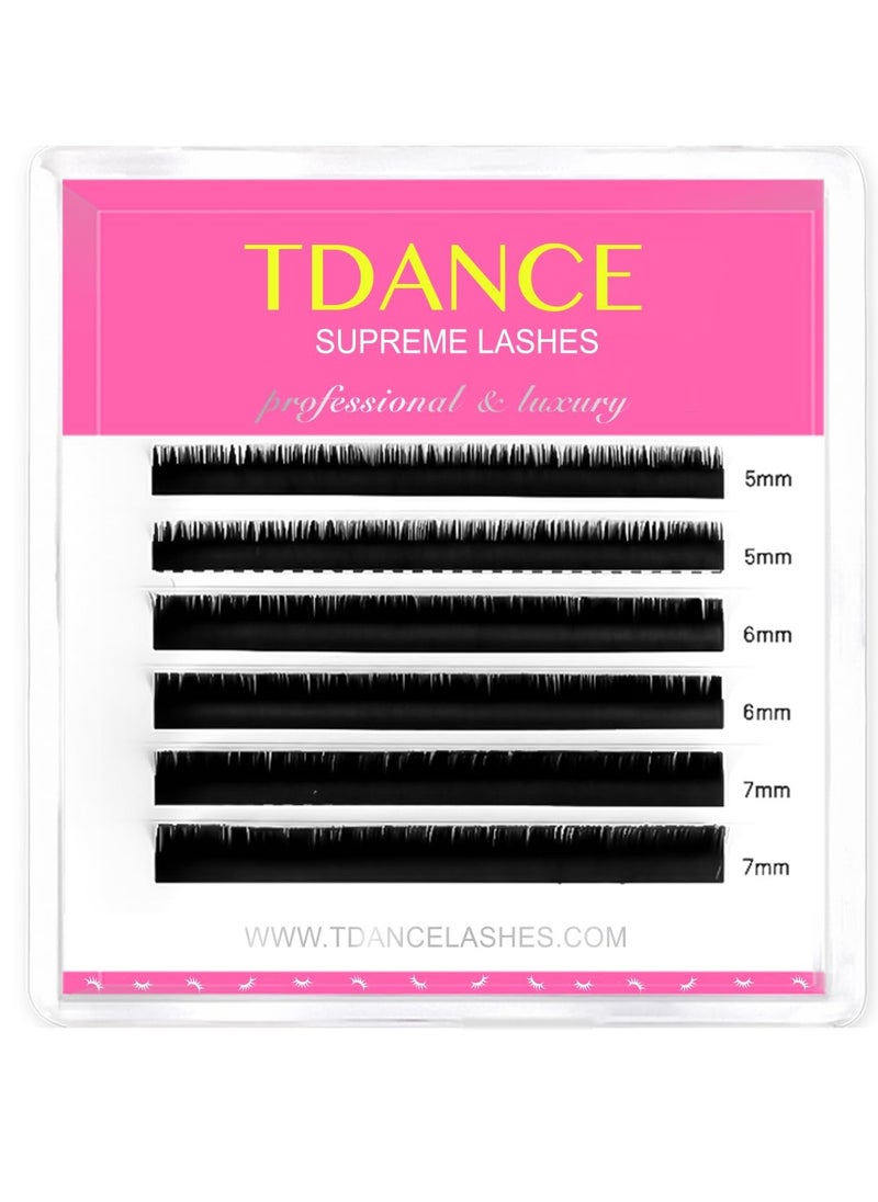 TDance - TDANCE Bottom Lash Extension 0.03/0.05/0.07mm Thickness Bottom Lashes Lower Lash Extensions B Curl 5-7mm Mixed Under Bottom Eyelashes (0.03-B,5-7 mm) - Image 1