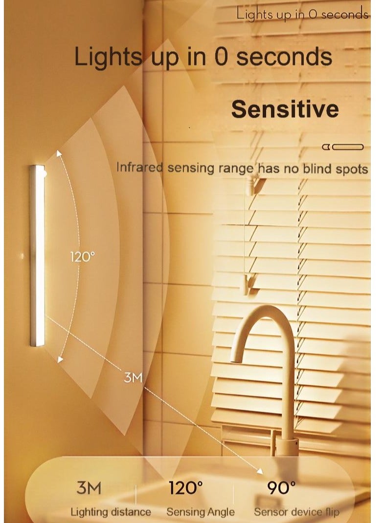 Multifunctional Induction Long Style Light Bar - 30CM Warm Light, Motion Sensing, Adjustable Brightness  Color Temperature, USB Rechargeable, Ideal for Home  Dorm Use - Image 5