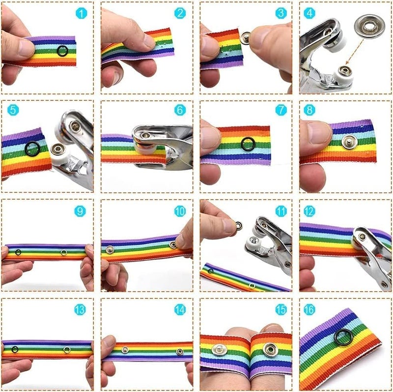 KUNYA Stainless Steel Snap Button Pressure Pilers Hand Tool Machine with Sewing & Crafting Buttons Thickened Snap Fasteners Kit, Five Claw Buckle Set for Kids Clothes Press Stud Kit - Image 5