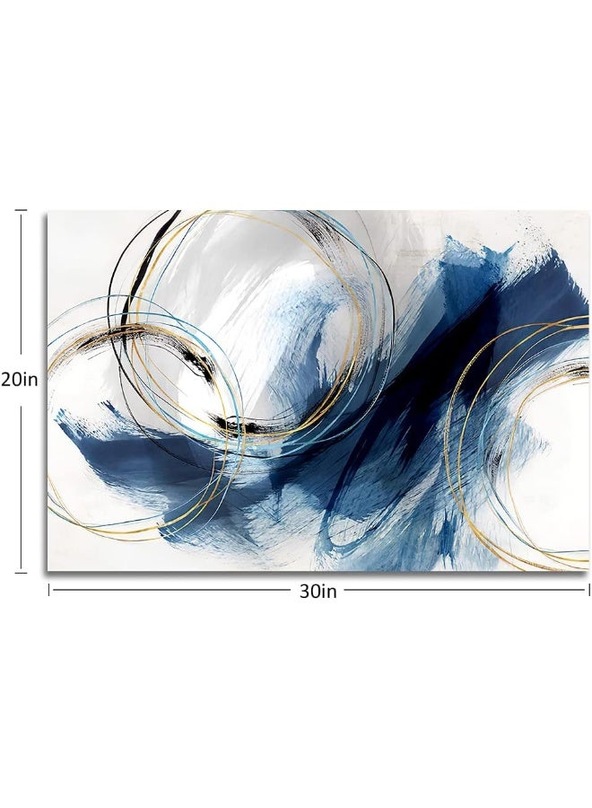 gaosoul Wall Art Canvas Abstract Art Paintings Blue Fantasy Colorful Graffiti on White Background Modern Artwork Decor for Living Room Bedroom Kitchen 30x20in - Image 2