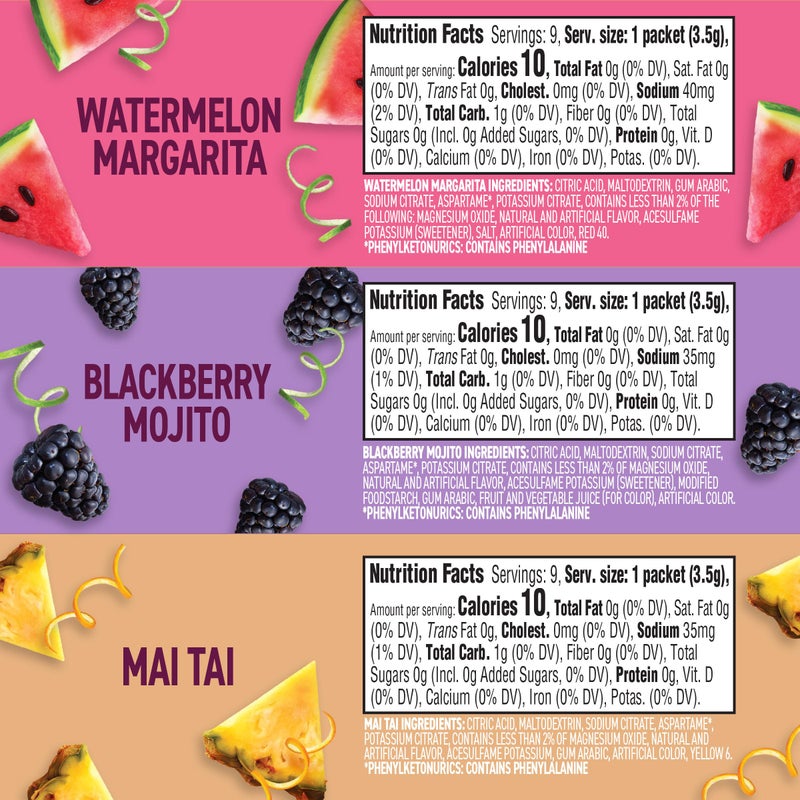 Crystal Light Mixology Variety Pack Powdered Drink Mix, 9 single serve packets per Box - Image 2