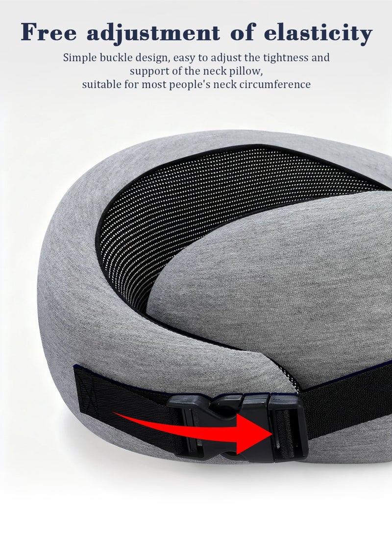 هومار كيت وسادة سفر للرقبة مصنوعة من إسفنج الذاكرة لتوفير الراحة أثناء الطيران، تصميم مضغوط ومريح للسفر وركوب السيارة والاستخدام المنزلي، مثالية للبالغين والأطفال - Image 3