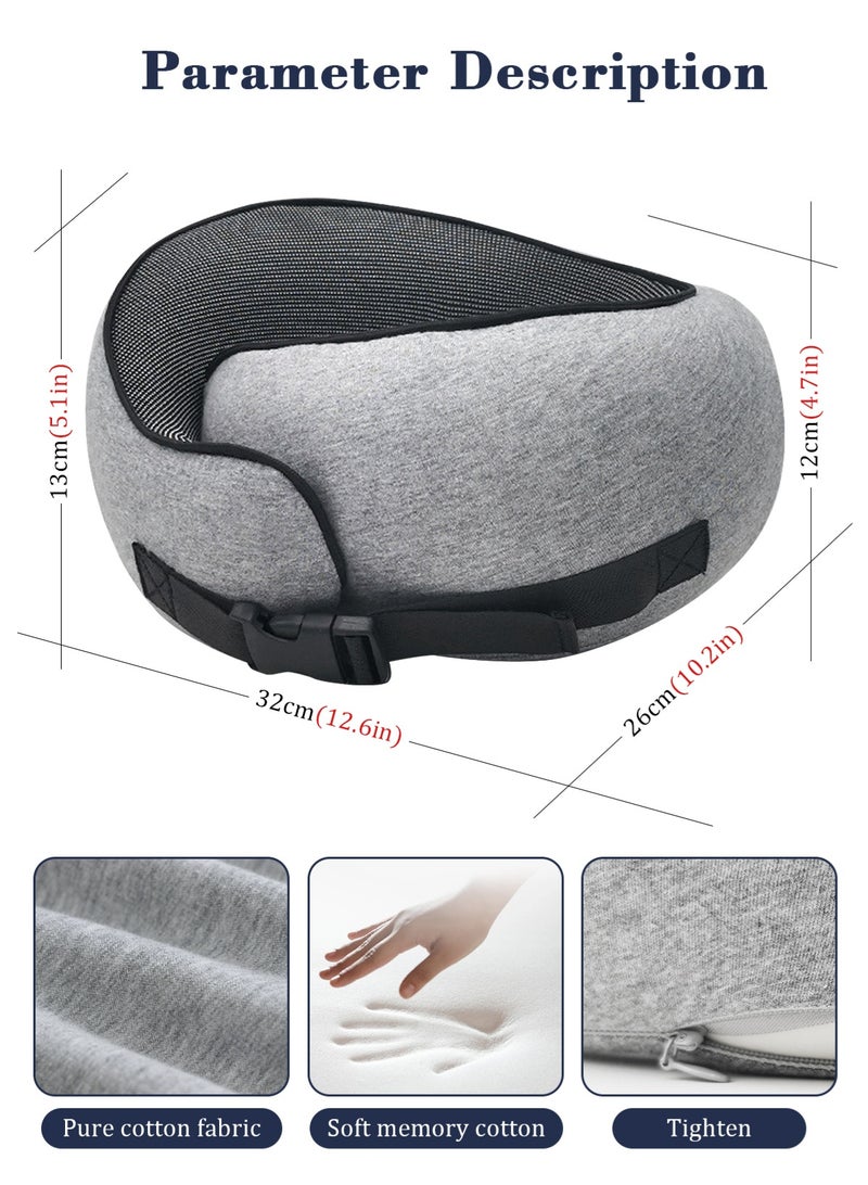 هومار كيت وسادة سفر للرقبة مصنوعة من إسفنج الذاكرة لتوفير الراحة أثناء الطيران، تصميم مضغوط ومريح للسفر وركوب السيارة والاستخدام المنزلي، مثالية للبالغين والأطفال - Image 4