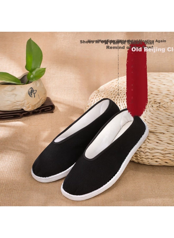 Yuzhaolin Traditional Handmade Beijing Cloth Shoes With Thousand-layer Sole, Slip-on Casual Low-top Men's Shoes Y1s-1001 Round Toe Size 40 - Image 1