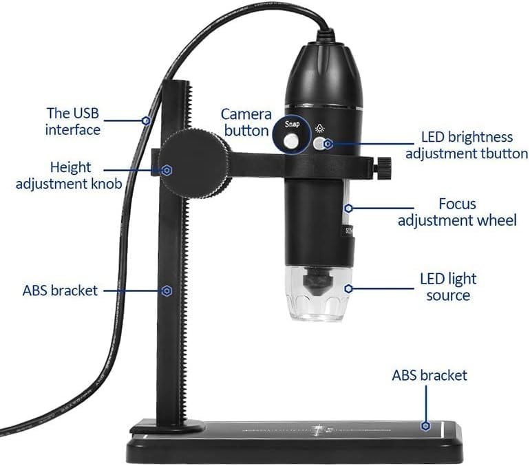 Tobo USB Digital Microscope 50X to 1000X, 8 LED Magnification Microscope Camera, with Stand,Compatible with Mac Window 7/8/10 Android Linux,Handheld USB Phone Microscope (USB-1000x-Stand) - TD-588IM03 - Image 3