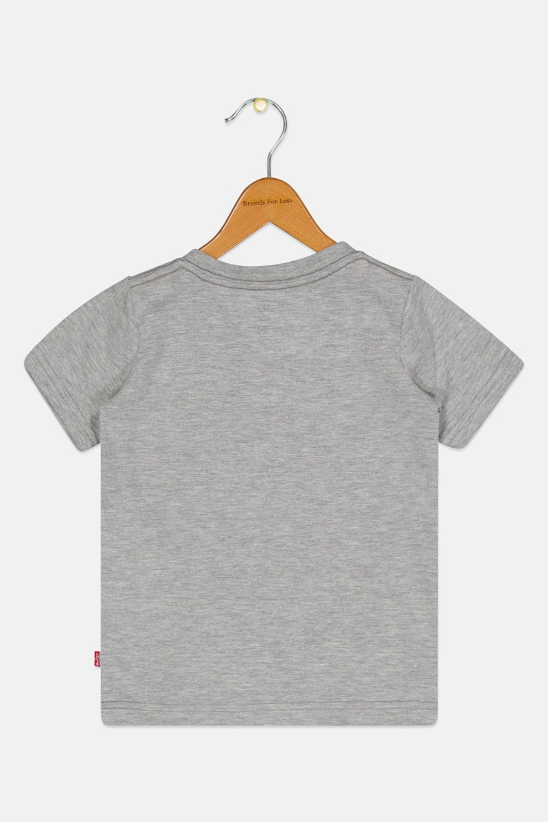 Levi's Toddlers Boy Crew Neck Brand Logo Short Sleeve T-Shirt, Grey - Image 3