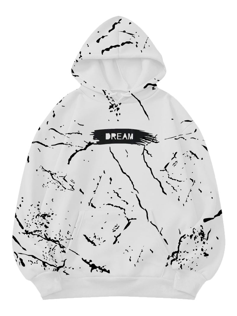 TAGDO® Men's Letter Printed Unisex Hoodie and Sweatshirt|Hoodie for Man (RF-Hoodie-2010-M) White - Image 5