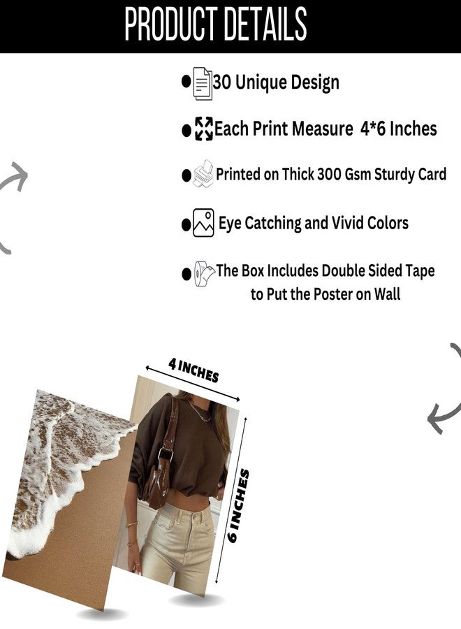 Kitty Cat - Brown Aesthetic Wall Collage Kit for Room Decor | Set of 30 Aesthetic Posters | 300 GSM Water Resistant Paper | Size 4x6 Inch | Unframed | Comes With Double Sided Tape (30) - Image 2