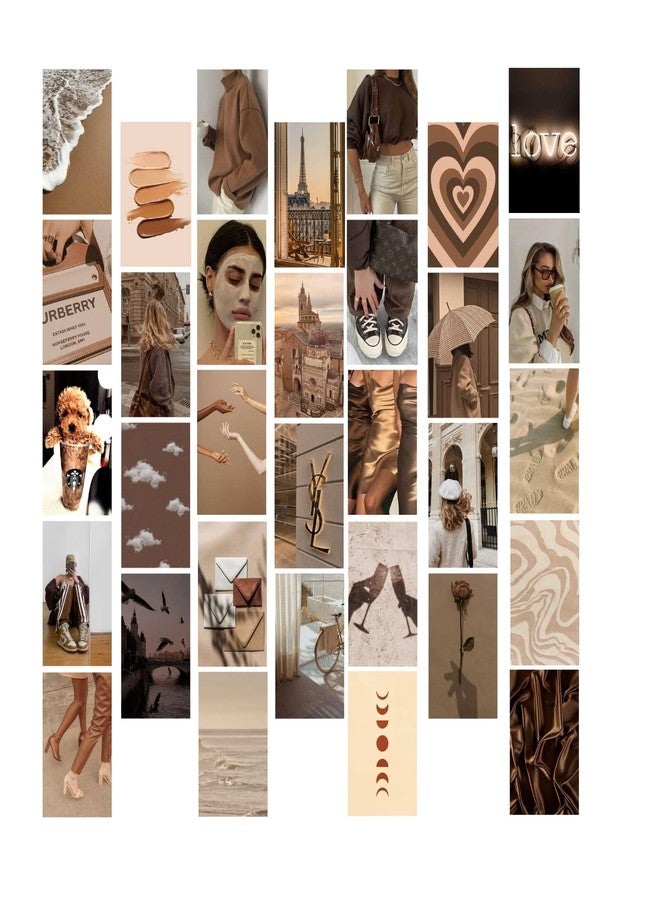 Kitty Cat - Brown Aesthetic Wall Collage Kit for Room Decor | Set of 30 Aesthetic Posters | 300 GSM Water Resistant Paper | Size 4x6 Inch | Unframed | Comes With Double Sided Tape (30) - Image 1