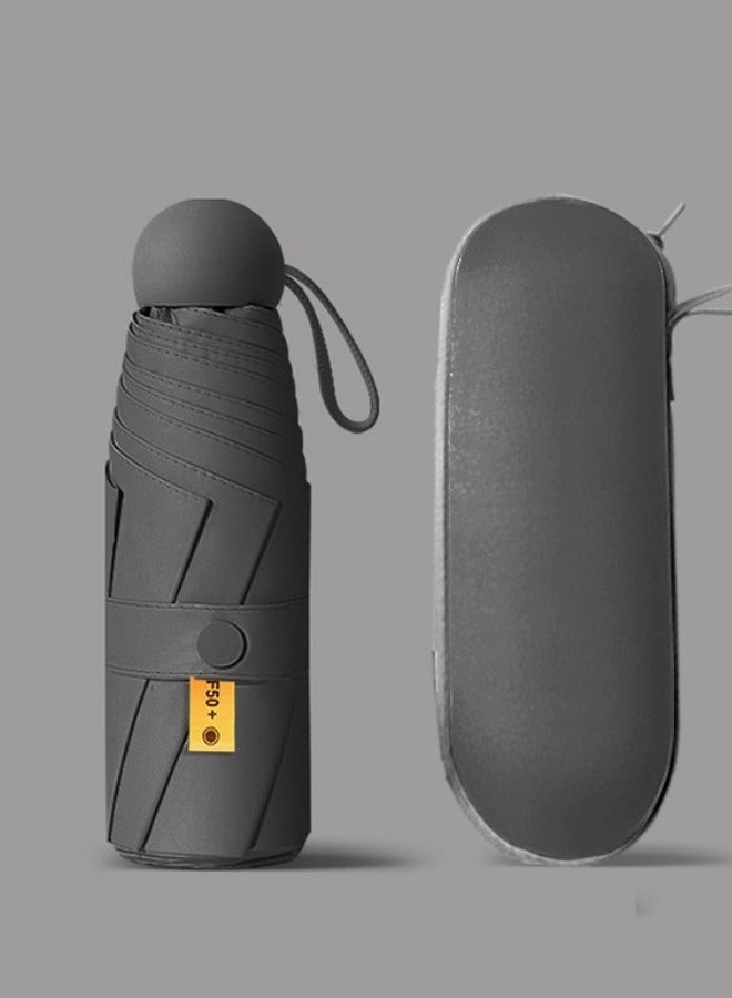 Black 5-Fold Collapsible Sun Umbrella - Image 1