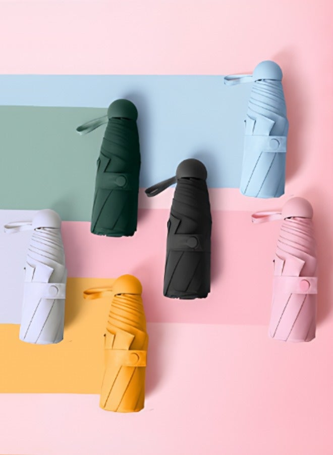 Black 5-Fold Collapsible Sun Umbrella - Image 2