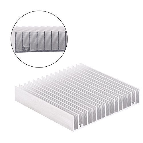 Walfront مشتت حرارة من الألمنيوم 100x100x18 مم مع 16 زعنفة لأجهزة ترانزستور أشباه الموصلات منظم الجهد مكبر الصوت تبريد - Image 3