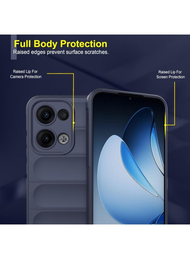 Premium Protection Back Silicone Case Compatible with Oppo Reno 13 5G Magic Shield Shockproof Case with Camera Protection (Blue) - Image 5