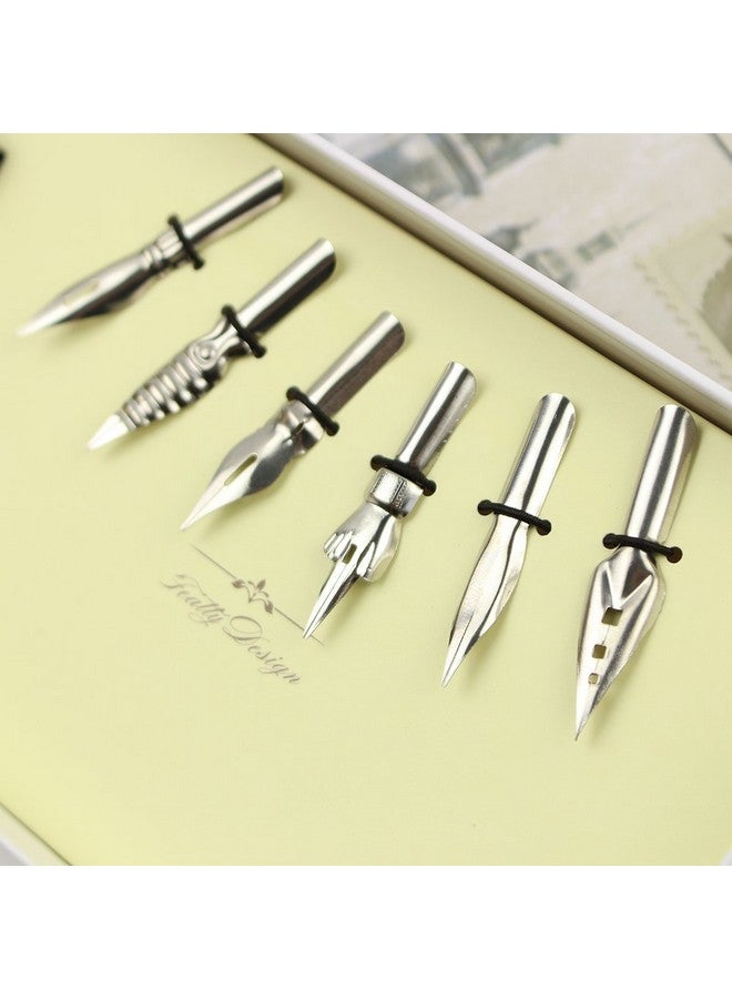 FEATTY Dip Pen For Drawing With Ink Antique Wooden Calligraphy Kits For Beginners With 6 Replaceable Nibs - Image 2