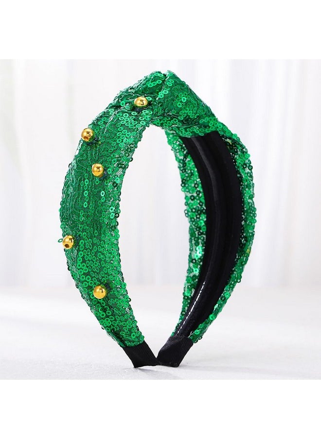 Green Knotted Headbands Beads Sequins Hairbands Wide Twist Headpieces St Patrick’S Day Top Knot Hair Accessories For Women And Girls - pzsku/ZCBA23025FEB6A085D717Z/45/_/1718643922/298be18d-408d-444a-a68e-70e1951d2fb6