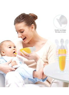 ULHYC 2 Pieces Silicone Baby Spoons Baby Feeding Spoon with Standing Base for Infant 0-24 Months Dispensing and Feeding  - Image 3