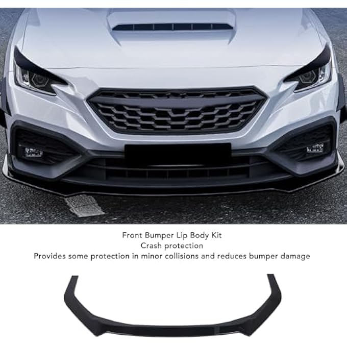 Cryfokt 3 Pcs Glossy Black Front Bumper Lip Splitter Sturdy Materials for STI VB 2022 Onwards - Image 4