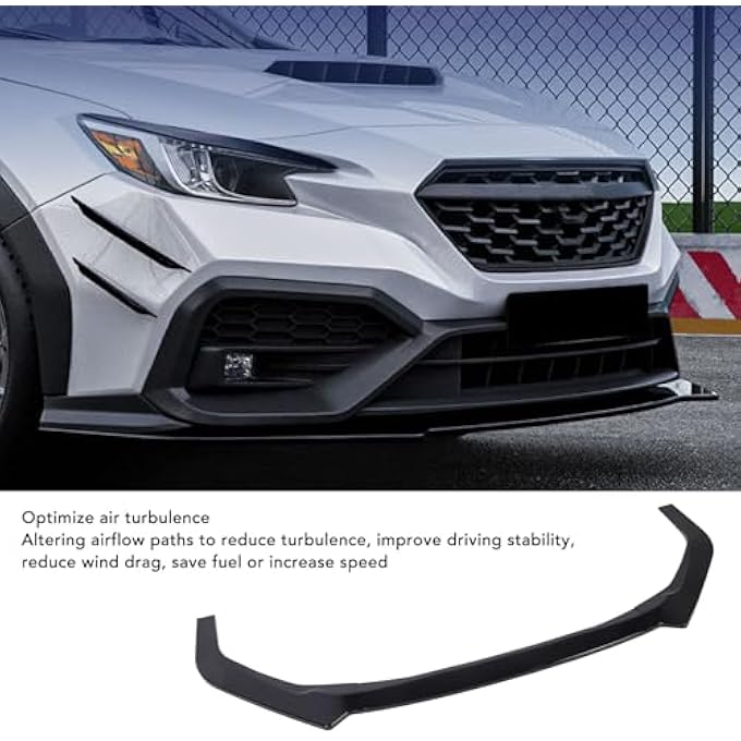 Cryfokt 3 Pcs Glossy Black Front Bumper Lip Splitter Sturdy Materials for STI VB 2022 Onwards - Image 3