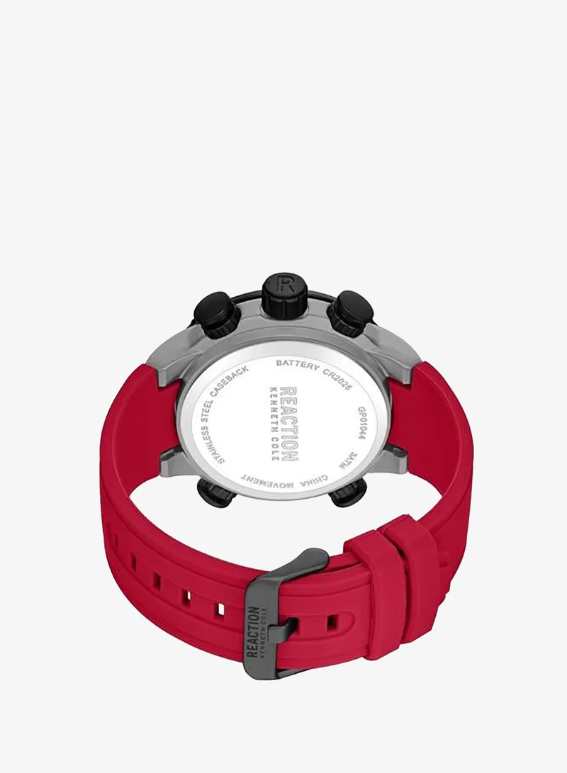 Kenneth Cole Reaction red Black Dial Red Silicone Strap Analog-digital Watch for Men, 56.2mm for Men | Best Price UAE