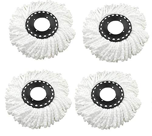 Inditradition 360 Degree Rotating Microfiber Mop Refill, Compatible with All Brand Mops | (Pack of 4) - White - Image 1