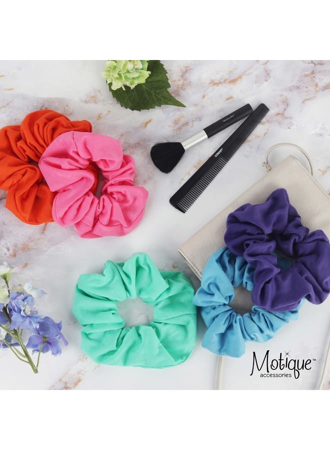 Motique Accessories Jumbo Cotton Scrunchie Hair Tie - Yellow - Image 3