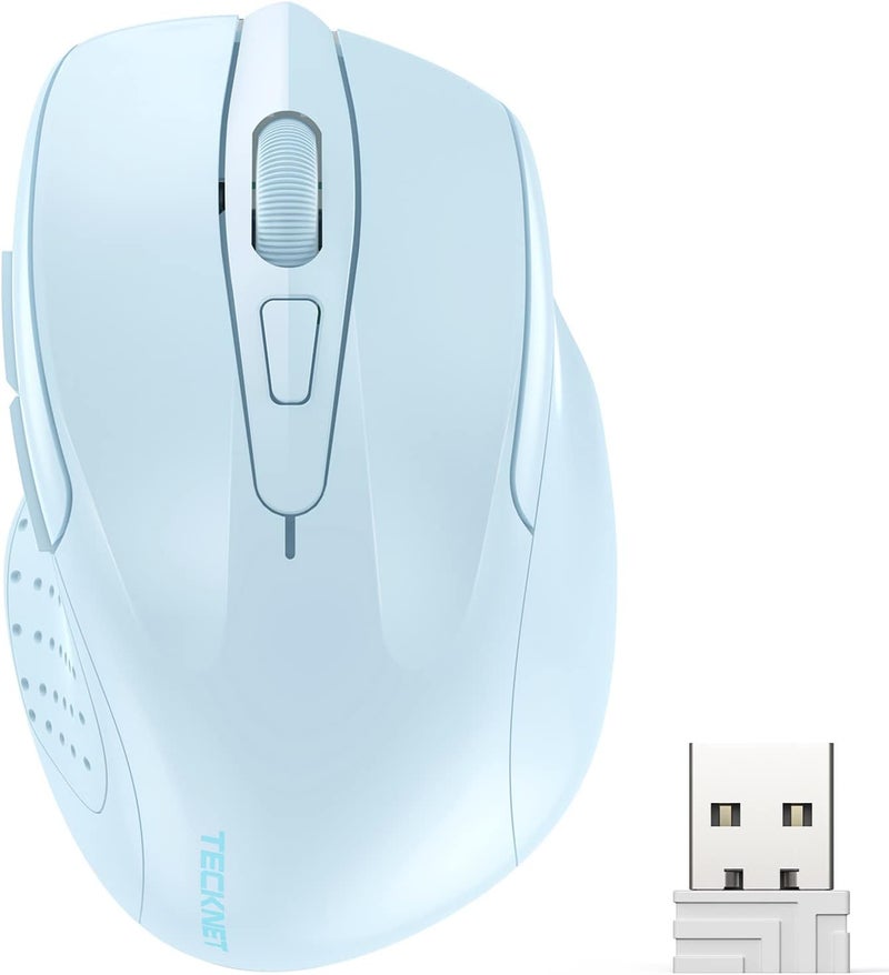 TECKNET Wireless Mouse, 2.4G Ergonomic Optical Mouse, Computer Mouse for Laptop, PC, Computer, Chromebook, Notebook, 6 Buttons, 24 Months Battery Life, 4000 DPI, 6 Adjustment Levels - Image 1