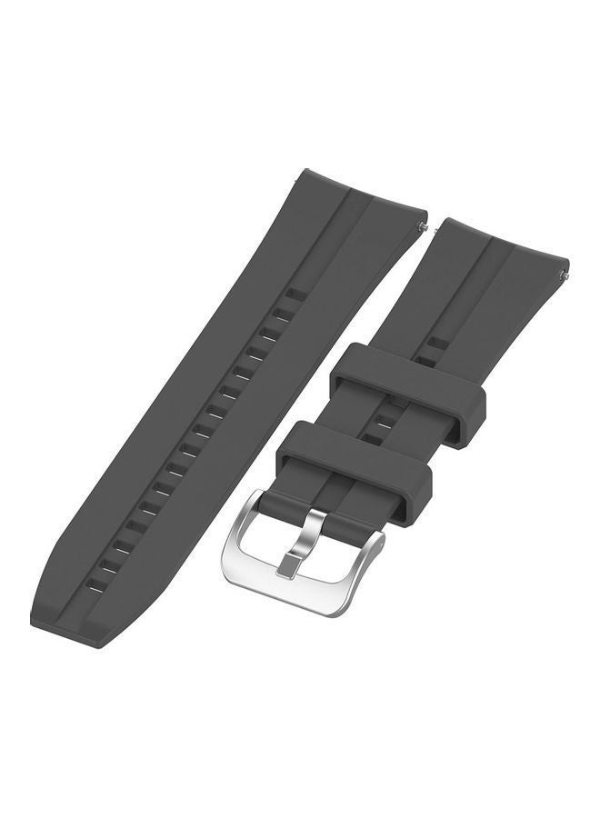 NIBEMINENT Silicone Watch Strap Replacement With Buckle For Huawei GT 2 Grey - Image 3