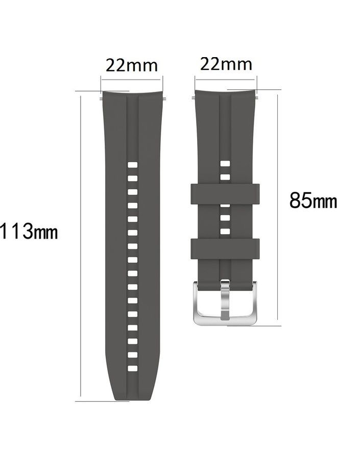 NIBEMINENT Silicone Watch Strap Replacement With Buckle For Huawei GT 2 Grey - Image 4