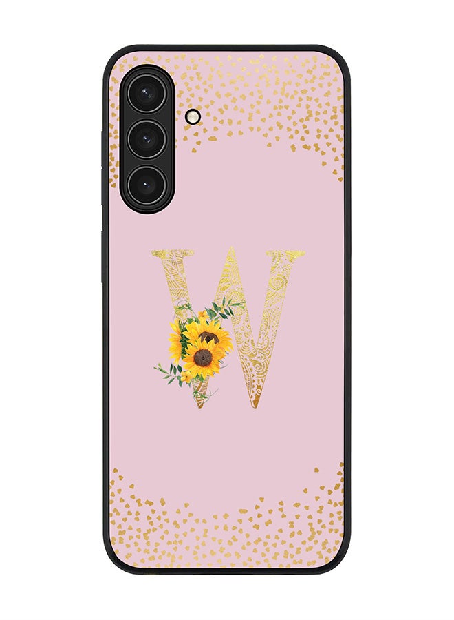 Stylizedd For Samsung Galaxy A17 / A17 4G Case,Slim fit Camera Protection, Shockproof Thin Phone cover  - Custom Floral Monogram - W  (Pink )
