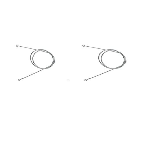 advancedestore 1m Window Net Caravan Steel Curtain Wire Spring Cord Cable Kit with Hooks and Eyes Silver (Pack of 2 pcs) - Image 1
