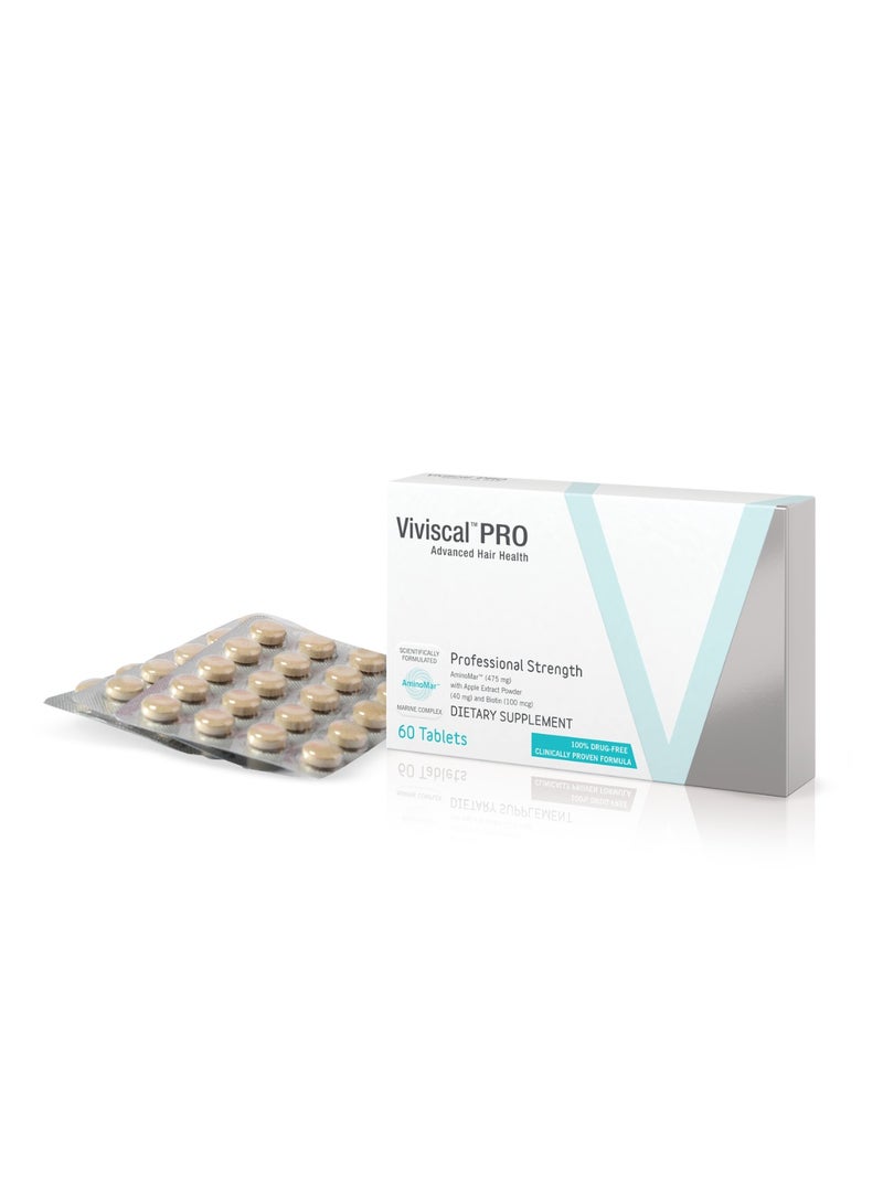 Viviscal Professional Advance Hair Health Dietary Supplement with Vitamin C, Marine Collagen for Men and Women - 60 Tablets - Image 2
