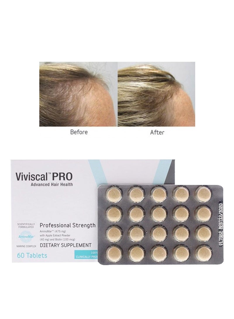 Viviscal Professional Advance Hair Health Dietary Supplement with Vitamin C, Marine Collagen for Men and Women - 60 Tablets - Image 3