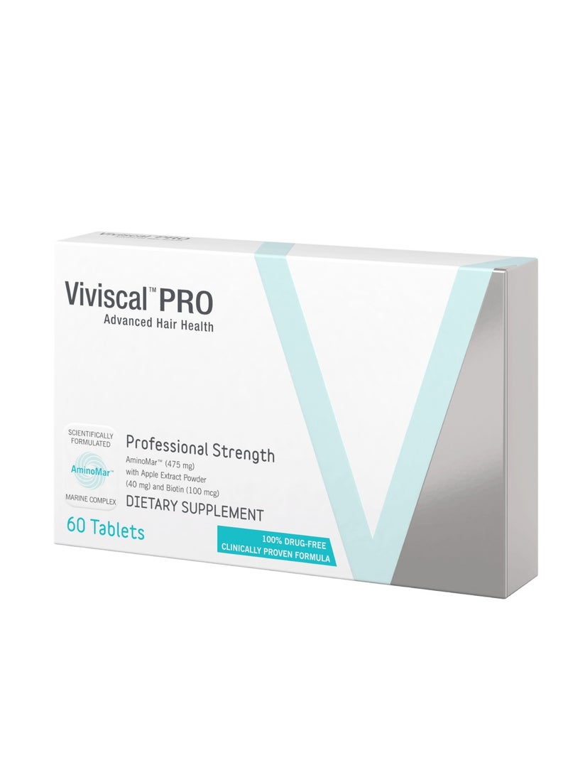 Viviscal Professional Advance Hair Health Dietary Supplement with Vitamin C, Marine Collagen for Men and Women - 60 Tablets - Image 1