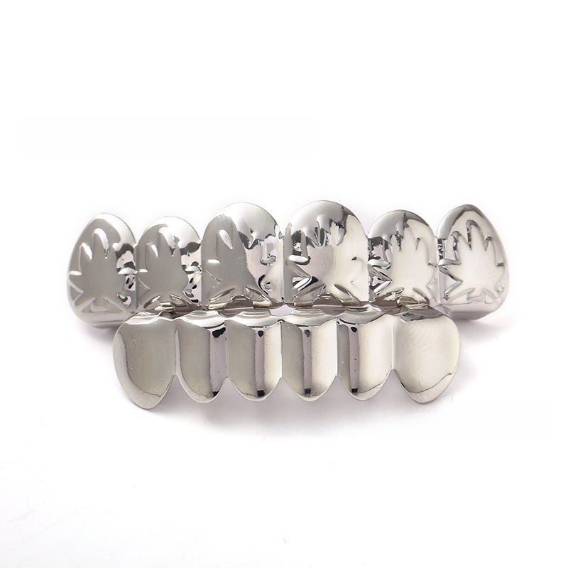 Hip Hop Grillz Maple Leaf Dental Grill silver suit 