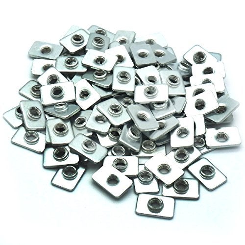 TOPINSTOCK Pre-Assembly Square Nuts Flat M5 T Nut for 2020 Aluminum Extrusions Pack of 100 - Image 5