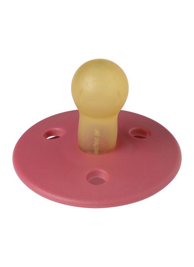 Mininor Pack Of 1 Baby Round Latex Pacifier, 0 Months +, Rhubarb  - Image 1