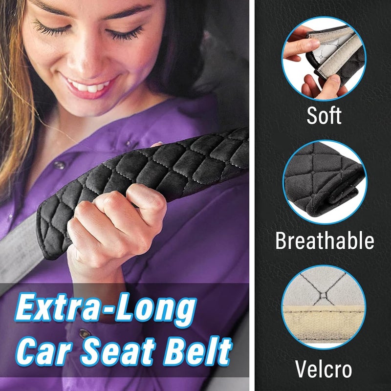 Kewucn Extra Long Seatbelt Cover - Black - Image 3