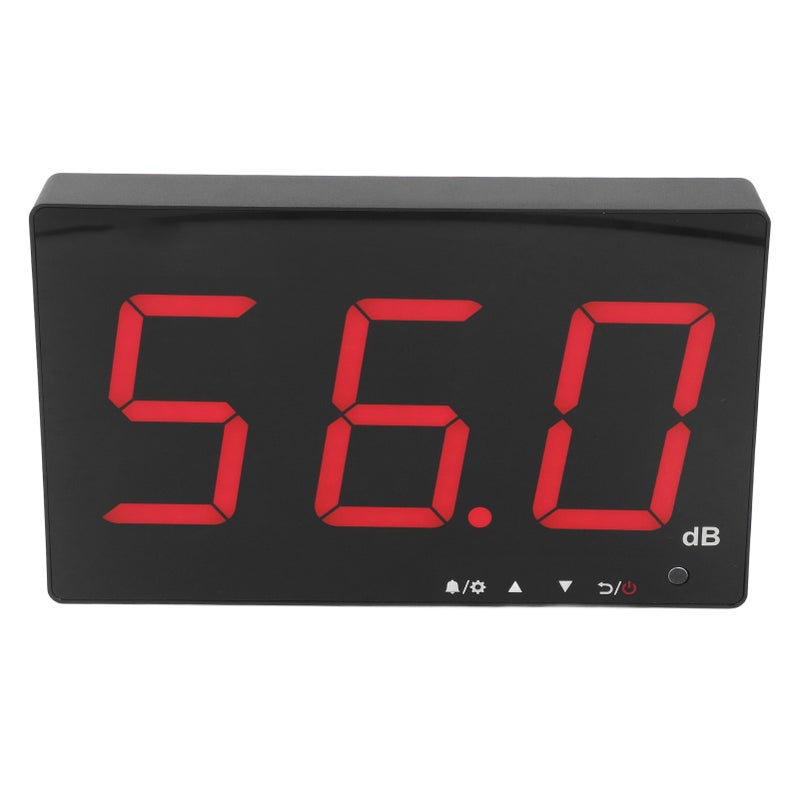 مقياس مستوى الصوت بشاشة LCD مقاس 9.6 بوصة ورد فوري 30-130 ديسيبل، قارئ مستوى الضوضاء قابل للتثبيت على الحائط للمدرسة المنزل الشارع - Image 1