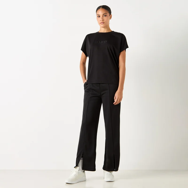 ADOT by Splash Embroidered T-shirt with Crew Neck and Short Sleeves